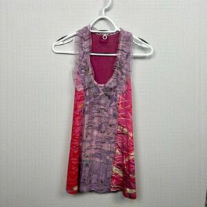 𝅺EUC Save The Queen Tank top, Size L. made in Italy, Pink and Purple